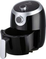 COSMO COS-23AFAKB 2.3 Quart Electric Small Air Fryer with Temperature Control, Timer, Auto Shut-Off, Non-Stick Frying Tray, 1000W Compact Mini Air Fryer (2.3 Quarts, Stainless Steel/Black) - Image 2