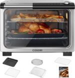 COSORI 11-in-1 Ceramic Air Fryer Toaster Oven Combo, Flat-Sealed Heating Elements for Easy Cleanup, Innovative Burner Function, 5 Accessories & Recipes, 26QT, Silver, Stainless Steel - Image 2