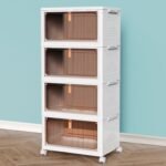 CTSNSLH 4 Tier Plastic Storage Bins and Boxes Organizer - Stackable with Lids for Bedroom, Living Room, Office - Foldable Containers - Image 2