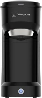 CULINARY CHEF Retro Single Serve Maker, Brewer for Ground Coffee, 300 milliliters, BLACK - Image 2