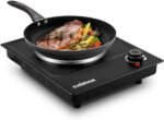CUSIMAX Hot Plate, Single Burner Electric Cooktop, 1500W Electric Burner Hot Plate for Cooking with Adjustable Temperature, Portable Countertop Burner Stainless Steel, Black, New Model - Image 2