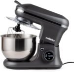 CUSIMAX Stand Mixer, Dough Mixer with Digital Switch Control Timer 15mins & 8-Speed, 5-Quart 650W kitchen Electric Mixer, Tilt-Head with handle, Dough Hook, Wire Whip & Beater, Grey - Image 2