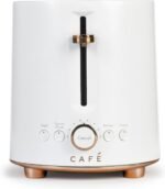 Café Express Finish 2-Slice Toaster | Extra-Wide Slots, Extra Lift for Waffles, Pastries, Texas Toast & More | 4 Pre-Set Functions, 8 Shade Options | Countertop Kitchen Essentials | Matte White - Image 2