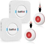 CallToU Wireless Caregiver Pager Smart Call System 2 SOS Call Buttons/Transmitters 2 Receivers Nurse Calling Alert Patient Help System for Home/Personal Attention Pager 500+Feet Plugin Receiver - Image 2