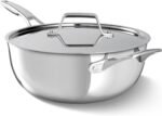 Calphalon Premier Polished 5-Ply Stainless Steel Cookware Set w/Turbo Heat Tech 4.5Qt Chef's Pan with Lid, Induction, Oven Safe 500F, PFOA Free, Polished Stainless Silver - Image 2