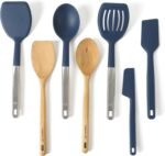 Calphalon Prime 7 Piece Sillicone and Teak Wood Kitchen Tool & Gadget Set - Navy Blue - Image 2