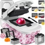 Cambom Vegetable Chopper With Container, Multifunctional Food Chopper Onion & Vegetable Cutter Dicer With 8 Blades, Carrot & Veggie Slicer 8 Blades - Image 2