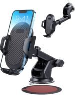 Car Phone Holder Mount, [Strong Suction Cup] [Military Grade Durable] for Windshield and Dashboard, Adjustable Long Arm Compatible with iPhone 17 16 15 14 Pro Max and All Smartphones,Black - Image 2
