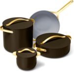 Caraway Cookware+ Collection - Specialty Cookware Set - Petite Cooker, Stir Fry Pan, Rondeau, & Stock Pot - 3 Lids & Storage Organizer Included - Black - Image 2