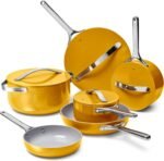 Caraway Deluxe Non-stick Ceramic Cookware Set (16 Piece) Pots, Frying Pans, Lids and Kitchen Storage - PFAS & PFOA Free - Oven Safe Pan Set & Compatible with All Stovetops - Marigold - Image 2