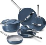 Caraway Deluxe Non-stick Ceramic Cookware Set (16 Piece) Pots, Frying Pans, Lids and Kitchen Storage - PFAS & PFOA Free - Oven Safe Pan Set & Compatible with All Stovetops - Navy - Image 2