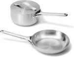 Caraway Stainless Steel Mini Duo - 5-Ply Stainless Steel Fry Pan (8 In) & Sauce Pan (1.75 Qt) - Oven Safe & Stovetop Agnostic - Non Toxic, PTFE & PFOA Free - Image 2