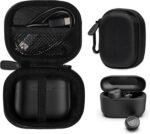 CaseSack Case for JLab Go Pop+,Go Air Pop, Air Tones+/ Tones, JBuds Mini True Wireless Earbuds, Compact Organizer for The Charger case and Charger Cord (Black) - Image 2