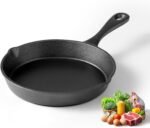 Cast Iron Skillets, 8 Inch Frying Pan with Teardrop Handle, Oven Safe, Durable Camping Cookware for Stove & Grill Use, Indoor/Outdoor - Image 2