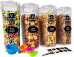 Cereal Containers Storage Set Large (4L,135.2 Oz), Airtight Food Storage Containers for Kitchen & Pantry Organization, Cereal Storage Container Set for Crunchiness, BPA Free Dispenser Keepers (4) - Image 2