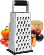 Cheese Grater, 4-Sided Stainless Steel Box Grater, Food Shredder for Cheese, Parmesan, Vegetable - Image 2