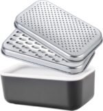 Cheese Grater with Container - Box Grater Cheese Shredder Lemon Zester - Graters for Kitchen Stainless Steel Food Grater - Image 2