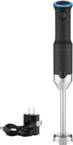 Chefman Cordless Power Portable Immersion Blender, Ice Crushing Power with One-Touch Speed Control, USB Charging, Quickly Mixes Smoothies, Purees Soups, Dips, Sauces, Storage Case, Stainless Steel - Image 2