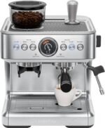 Chefman Crema Supreme 15 Bar Espresso Machine with Milk Frother, Barista Steam Wand, Professional Coffee Maker with Coffee Grinder, 30 Grind Settings, 3L Removable Water Tank - Stainless Steel - Image 2