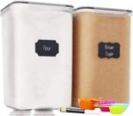 Chef's Path Extra Large Airtight Food Storage Containers with Lids, Pack of 2, 6.5L, 220Oz, Airtight Kitchen and Pantry Bulk Canisters for Flour, Sugar, Rice, and Baking Supplies - Transparent - Image 2