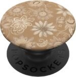 Chic Neutral Beige || Flower Beige PopSockets Swappable PopGrip - Image 2