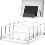 Chunful Adjustable Vertical Laptop Stand for Desk, Acrylic 4 Slot Laptop Holder Desktop, Invisible Desktop Notebook Dock for Notebook Computer, All Gaming Laptops up to 17'' - Image 2