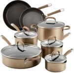 Circulon Premier Professional Hard Anodized Nonstick Cookware Induction Pots and Pans Set, 12 Piece, Bronze - Image 2