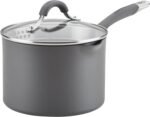 Circulon Radiance Hard-Anodized Nonstick Straining Saucepan, 3-Quart, Gray - Image 2
