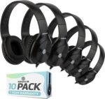 Classroom Headphones-Bulk 10-Pack, Student On Ear Comfy Swivel Earphones for Library, School, Airplane, Kids-for Online Learning and Travel, HQ Stereo Sound 3.5mm Jack (Black) - Image 2
