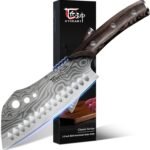 Cleaver Chef Knife with Herb Stripper, 7" Asian Kitchen Knife 3-in-1 Combined with Chef's Knife, Santoku, Nakiri for Slicing, Chopping, Dicing, Mincing, Housewarming Birthday Cooking Gifts - Image 2