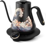 Cocinare FLOW M900 Gooseneck Electric Kettle, ±0.5°F Precise Temperature Control for Pour-Over Coffee & Tea Brewing, Stainless Steel Interior, Rapid Heating for Boiling Water, 1500W/0.9L (Wave) - Image 2