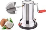 Coconut Scraper Peeler Grater Coconut Grater Scraper Shredder Hand Operated Rotating Kitchen Coconut Scraper Peeler/Shredder with Vacuum Base, Stainless Steel Grater for Kitchen 9 Inch - Image 2