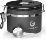 Coffee Gator Coffee Canister, 11oz Airtight Stainless Steel Kitchen Food Storage Container with Date-Tracker, CO2-Release Valve and Scoop for Beans, Grounds, Sugar, Cookies Jars, Tea, Cereal - Gray - Image 2