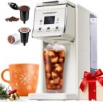 Coffee Maker Hot & Iced With Bold Setting,Single Serve Coffee Maker For K Cup And Grounds,52 Oz Removable Water Tank,6-14 Oz Brew Sizes,One Cup Kcup Coffee Machine With Reusable Filter, White - Image 2