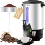 Coffee Urn, 65 Cups/9L Commercial Coffee Maker, 1300W Large Coffee Maker Hot Water Tea Urn with Filter Basket & Adjustable Temperature, Stainless Steel Hot Drink Beverage Dispenser - Image 2