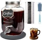 Cold Brew Coffee Maker With Silicone Mat, Cold Brew Pitcher,1 Gallon Glass Pitcher With Stainless Steel Filter,304 Stainless Steel Leak-Proof Spigot,Large Iced Coffee Maker for Home, Easy to Use - Image 2