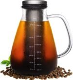 Cold Brew Iced Coffee Maker 51oz, Brewed Coffee Pot with Removable Double Mesh 304 Stainless Steel Filter, BPA-Free Cold Brew Pitcher Glass Container, Tea Maker - Image 2