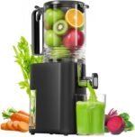 Cold Press Juicer, 5.5" Wide Feed Chute Juice Machine, High Juice Yield, Slow Masticating Juicer for Whole Vegetables & Fruits,Concealed Pulp Container Design for Aesthetic Appeal and Practicality - Image 2