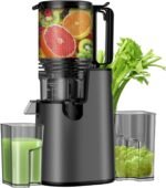 Cold Press Juicer, Juicer Machines with 5.4" Wide Feed Chute for Juice Extractor, Professional Slow Masticating Juicer for Whole Vegetables & Fruits with High Juice Yield, Easy to Clean (Black) - Image 2