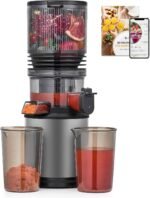 Cold Press Juicer Machine with 6" Extra-Wide Feed Chute,Triple Stainless Steel Filter,Quiet DC Motor,Easy to Clean,Slow Masticating Juicer High Juice Yield,Grey - Image 2