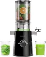 Cold Press Juicer, Slow Masticating Juicer Machines with 5" Feeding Chute Fit Whole Fruits&Vegetables, Stainless Steel Slow Masticating Juicer Easy to Clean, 99.6% Juice Purity, 1.5L Capacity-Black - Image 2