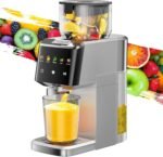 Cold Press Juicer with Large 5.12" Feed Chute- Slow Masticating Technology for Nutrient Retention, Quiet Motor, High Juice Yield, Leakproof Base- Perfect for Fruits Vegetables & Leafy Greens-Grey - Image 2