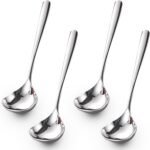 Comicfs 4 Pack Small Ladle Sauce Ladle SUS 304 Stainless Steel Small Serving Ladles Gravy Soup Spoon Ladles 8-Inch (Silver) - Image 2