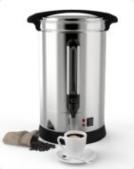 Commercial 120 Cup Coffee Urn 18L Large Capacity Stainless Steel Coffee Maker with 304 Stainless Steel Barrel, Adjustable Temperature, Food-Grade 304 Hot Coffee/Hot Water Dispenser - Image 2