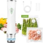 Compact Vacuum Sealer Machine for Food Storage, 5S Fast Seal Powerful Food Vacuum Sealer with 30 Reusable Vacuum Bags, Automatic Handheld Food Saver for Storage, 10X Fresh, Sous Vide, Gift etc. - Image 2