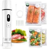 Compact Vacuum Sealer for Food | Handheld Portable Sealer with 30 Reusable Bags & 5 Sealing Clips with Detachable Tank | Rechargeable Cordless Vacuum Sealer for Meal Prep, Freezer Storage & RV Travel - Image 2