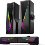 Computer Speakers for Desktop, Bluetooth & USB Input, USB Powered Gaming Stereo Speakers for PC Laptop Monitor, 6 Colorful RGB Modes, Detachable 2-in-1 Design (Package Only 2 Speaker) - Image 2