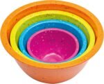 Confetti Nesting Mixing Bowls Set - 4-Piece Colorful Kitchen Bowls (18oz, 1.25QT, 2.5QT, 4QT) - BPA-Free, Dishwasher Safe, Space-Saving Design Vibrant Color - Image 2