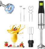 Consciot 4 in 1 Immersion Hand Blender Max 1100W, Corded Stick Emulsifier with Entire Stainless Steel Blender Shaft, Trigger Speed Control, For Blending, Beating, Frothing, Mixing & More, Non-BPA - Image 2