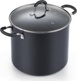 Cook N Home Nonstick Stockpot Soup pot with Lid Professional Hard Anodized 10 Quart, Oven safe - Stay Cool Handles, Black - Image 2